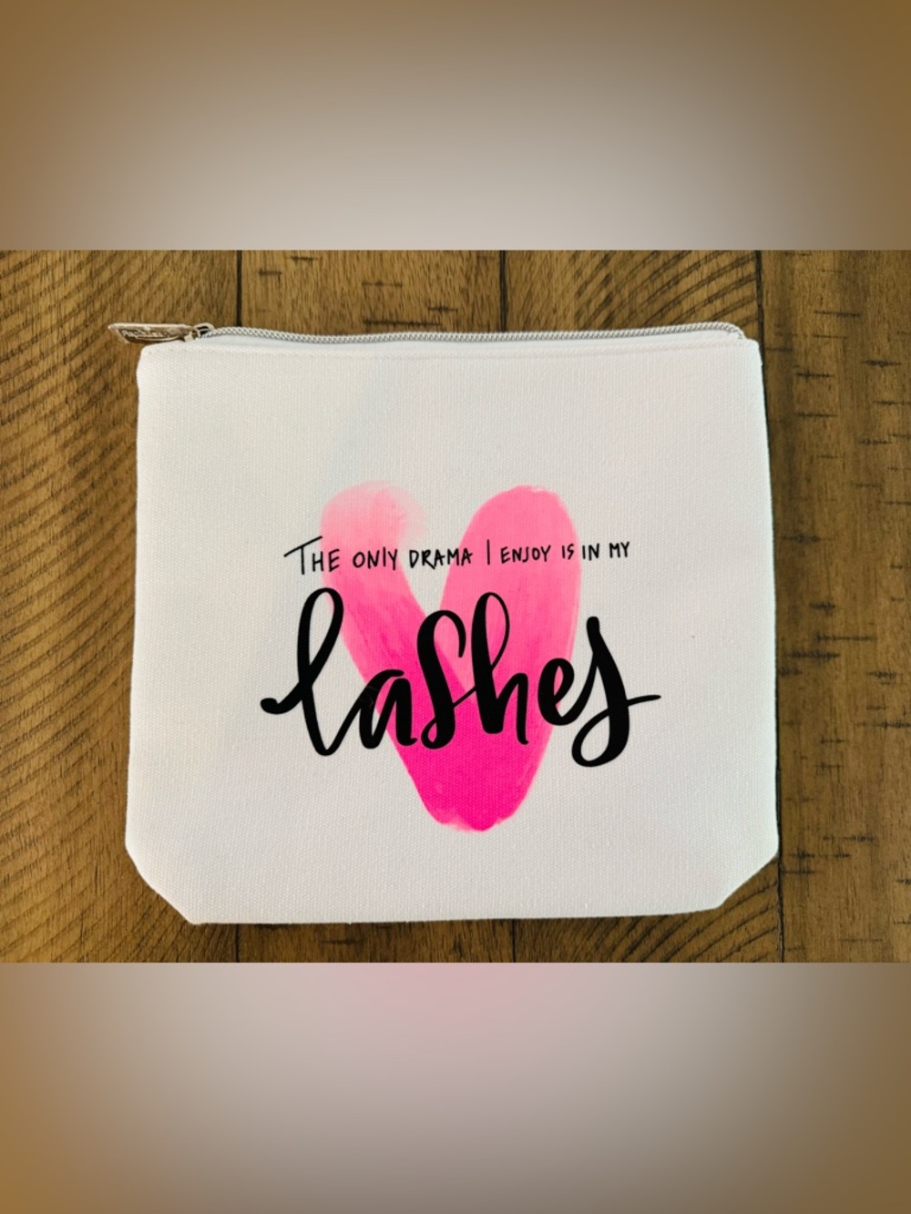 NEW Pink Heart 'Lashes' Cosmetic Pouch
